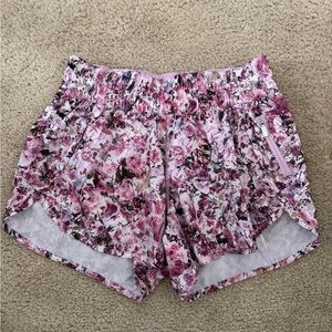 Lululemon Tracker Mid-Rise Lined 4” Floral Athletic Shorts